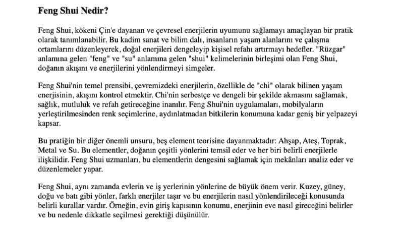 Feng Shui nedir?