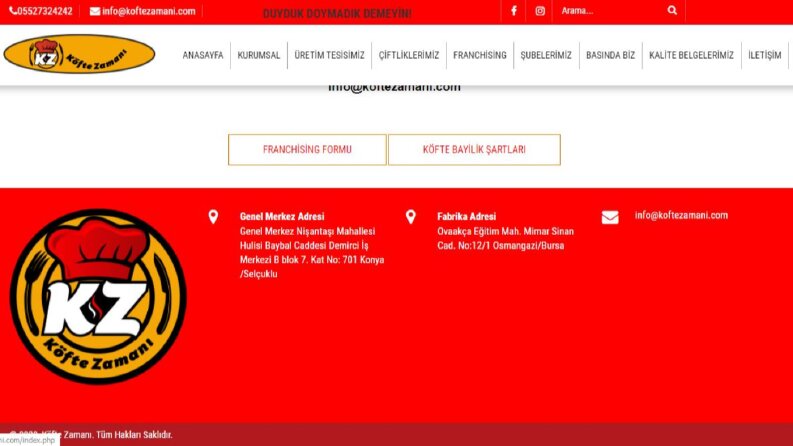 koftezamani.com için kurumsal web sitesi