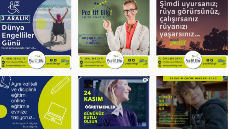 Pozitif Bilgi Eğitim Kursu Sosyal Medya Görselleri