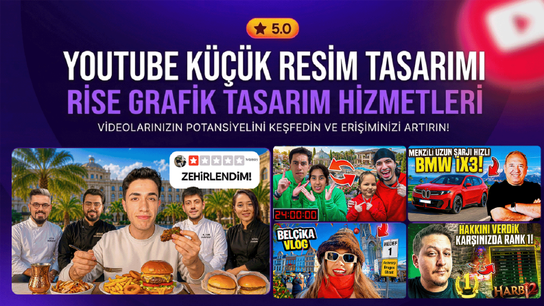 YouTube thumbnail ve sosyal medya görsel tasarımı yapıyorum.
