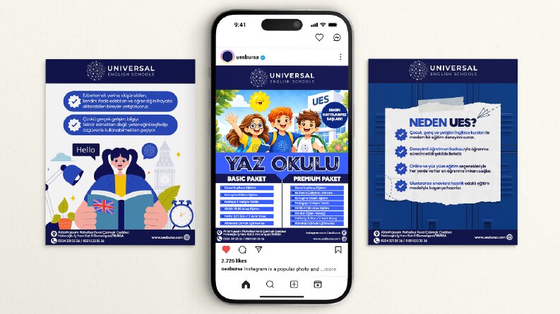 UES Bursa I Dil Eğitimi Sosyal Medya Post Tasarımları