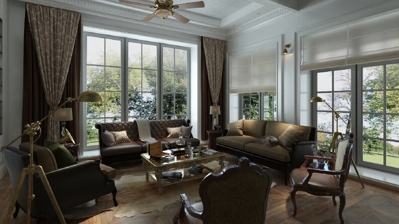 Kış evi / Salon tasarımı ve görselleştirmesi