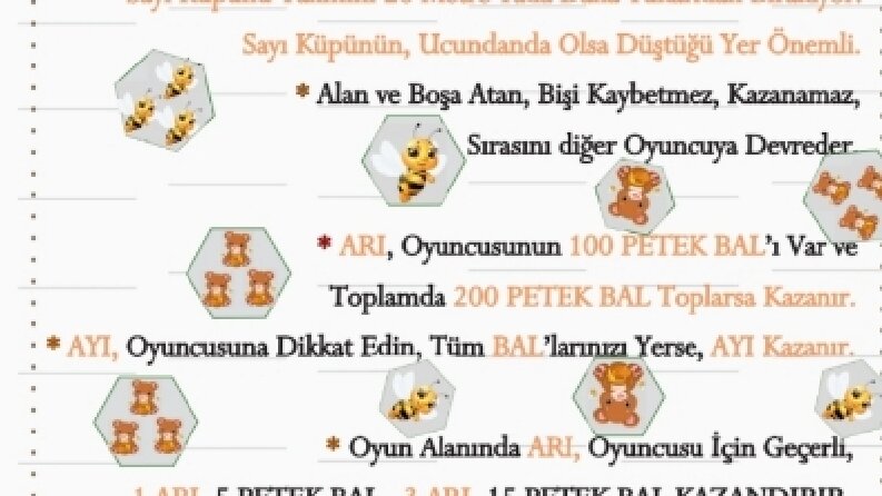 Sayfa üzerinde piyon ve sayı küpü ile oyanan oyunlar yaparım