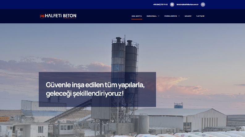 Halfeti Beton - Kurumsal Web Site