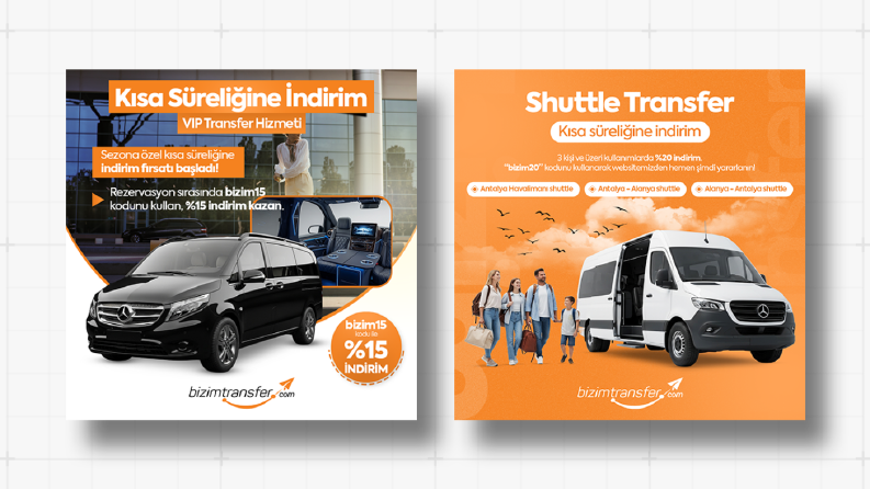 Bizim Transfer - Sosyal Medya Reklamı Tasarımları