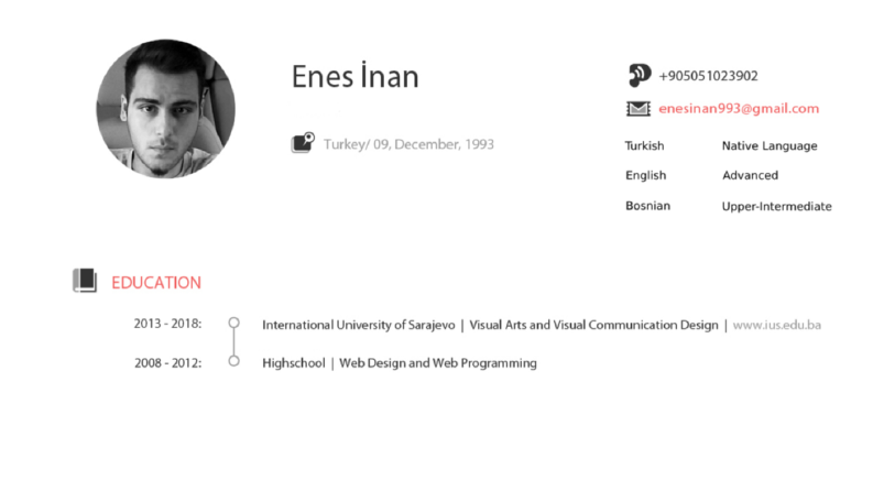 Enes İnan CV İnfografik Tasarımı
