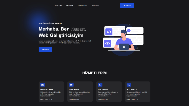 Landig page tasarımı