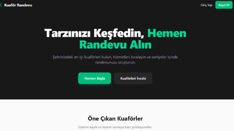 Kuaför Randevu Web Site Çalışması