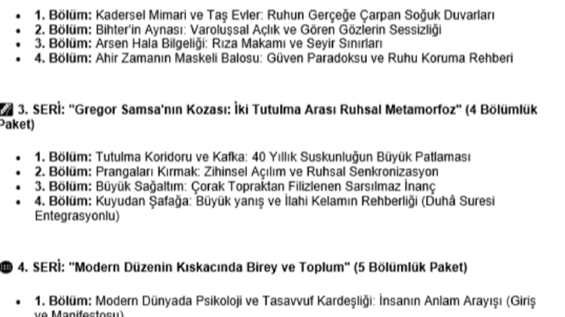 Ben psikoloji tasavvuf eğitim odaklı makale serisi yaparım