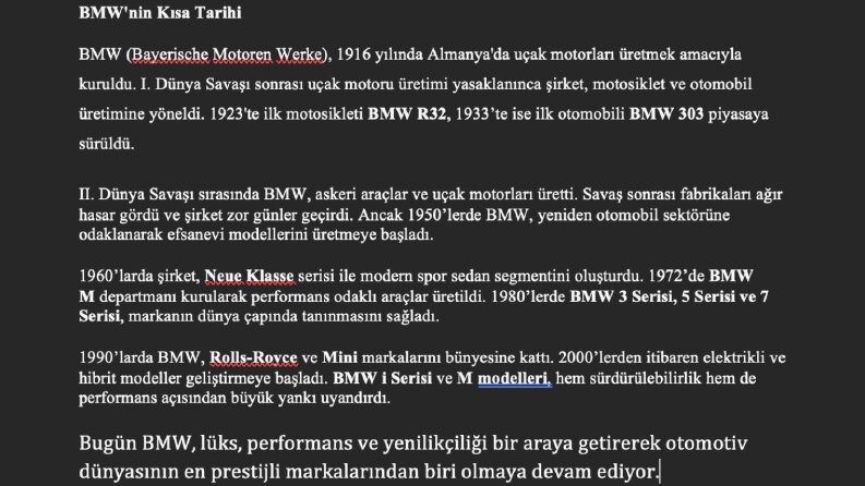 BMW Kısa Tarihi