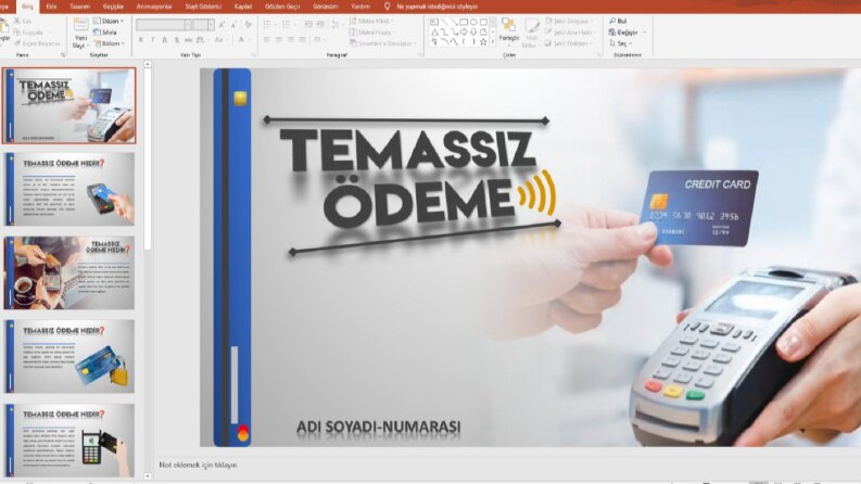 Temassız Ödeme ile ilgili sunum tasarımı