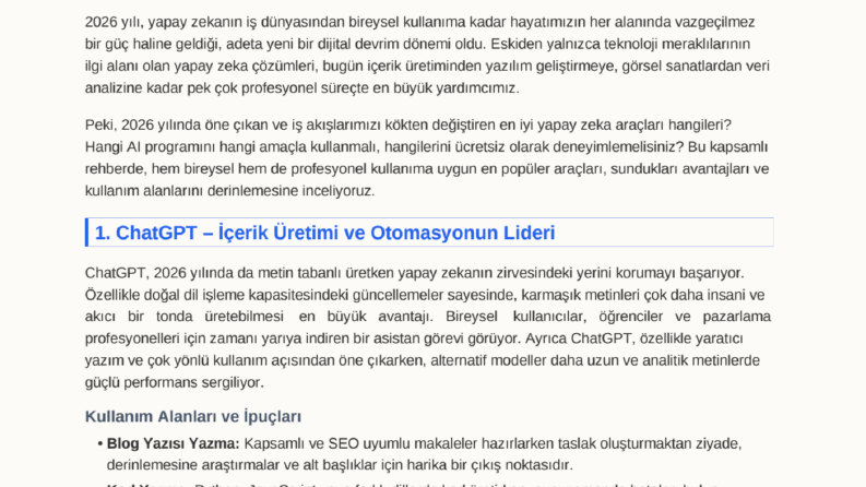SEO Uyumlu Teknoloji Blog Yazısı Örneği