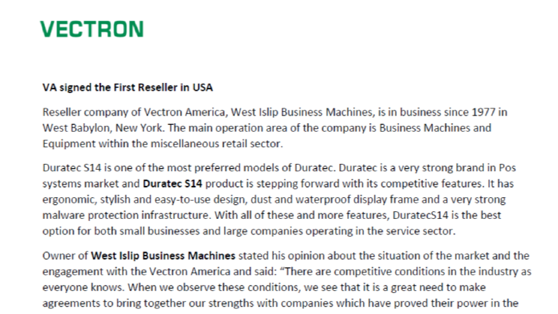 Vectron ~ Newsletter