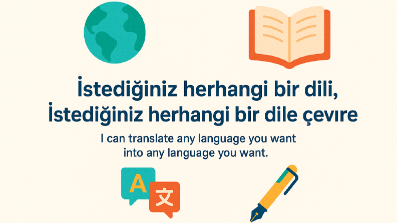 Ben, herhangi bir dili, herhangi bir dile çevirebilirim.