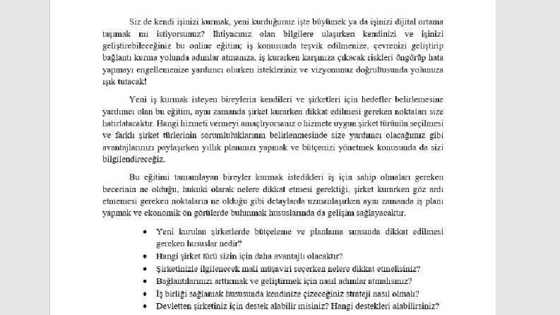 Online Tanıtım Yazısı