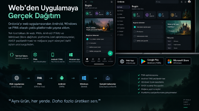 Ordovia – Web’den PWA, Android ve Windows Uygulamasına