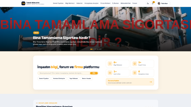 Teknik Müteahhit – SEO Odaklı İnşaat Bilgi Platformu