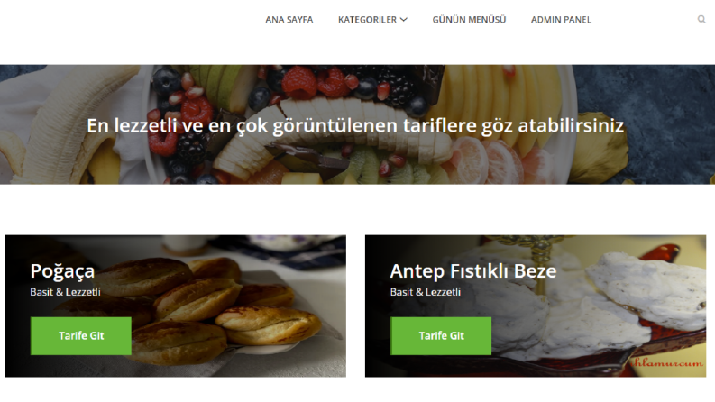 Yemek Tarifleri Web Sitesi