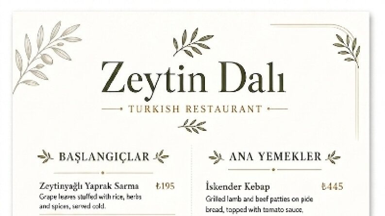 Menü Tasarımı 