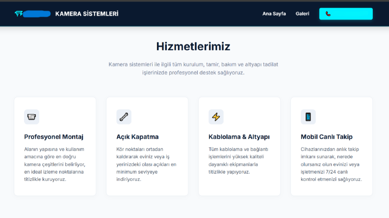 Kamera Sistemleri - Kurumsal Web Tasarımı