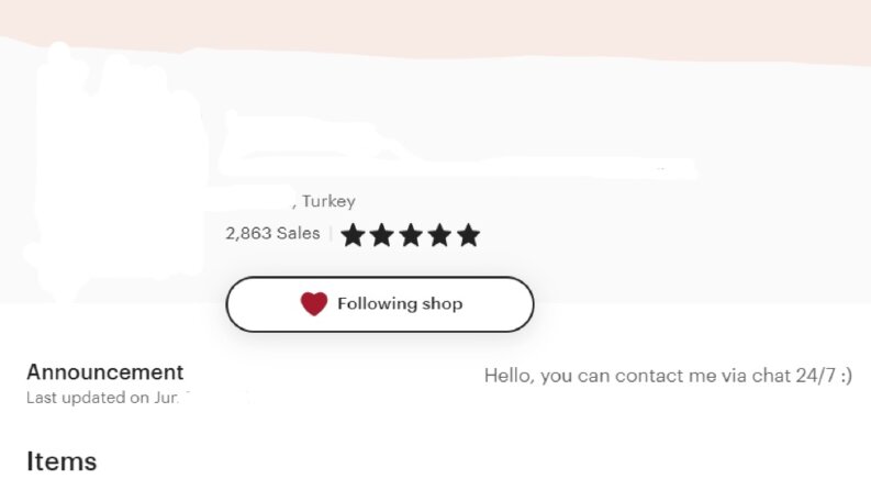 ETSY-Örnek Mağaza