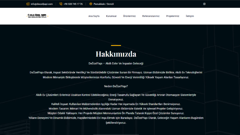 DS Özel Yapı - Anahtar Teslim ASP.NET Web Sitesi Kurulumu