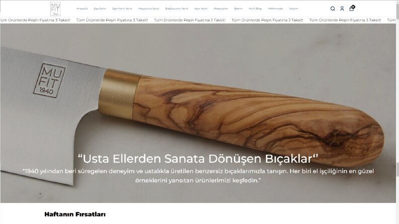 İkas Alt Yapısı İle Müfit Bıçak E-Ticaret Web Sitesi