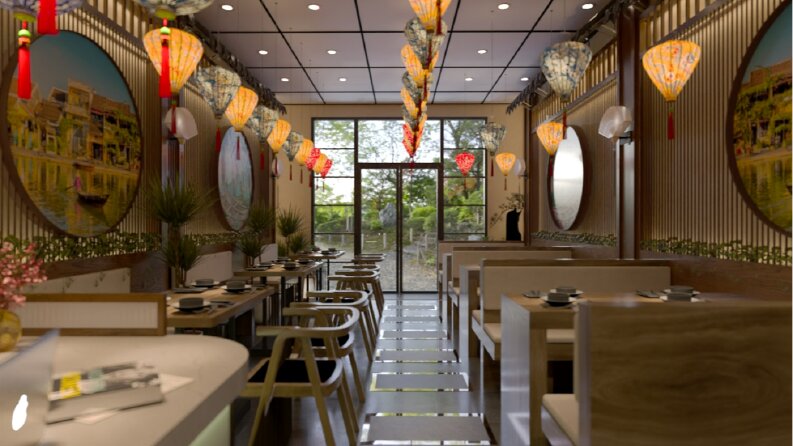 Uzakdoğu Restoran Konsept Render
