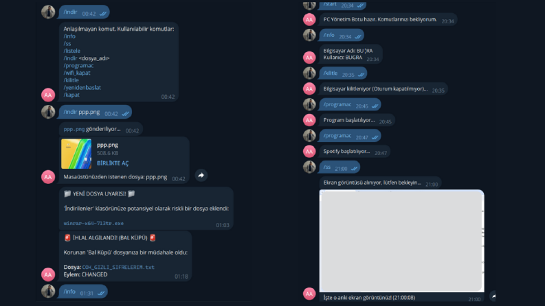 Telegramdan PC yönetim botu