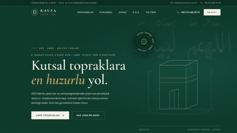 Ravza Turizm kurumsal web sitesi için bizi tercih etti