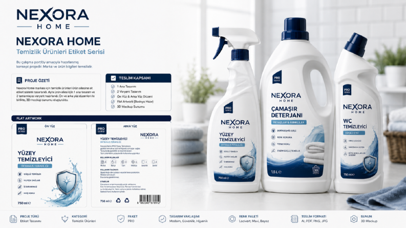 NEXORA HOME — Temizlik Ürünleri Etiket Serisi