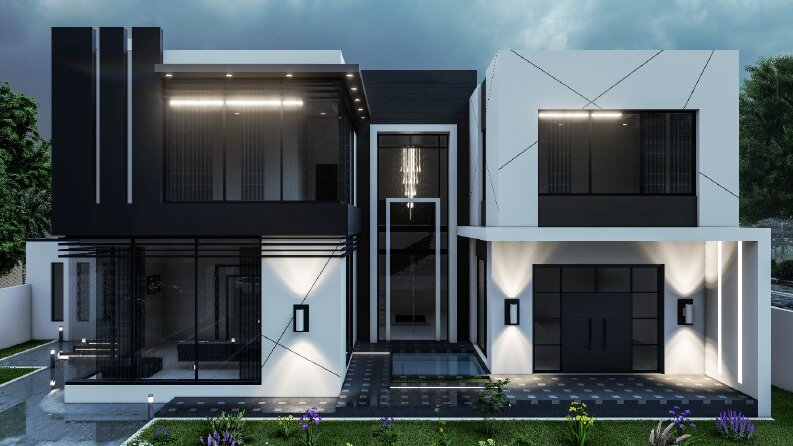 Villa Dış Mekan Tasarım, Model, Render ve Görselleştirme