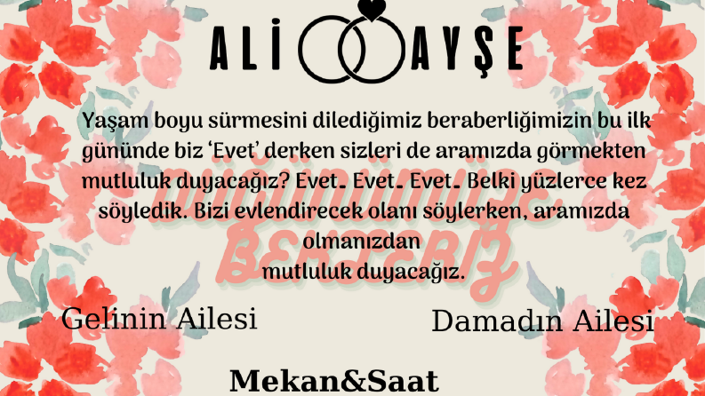 Özel günlerinize özenle tasarlanmış davetiyeler 