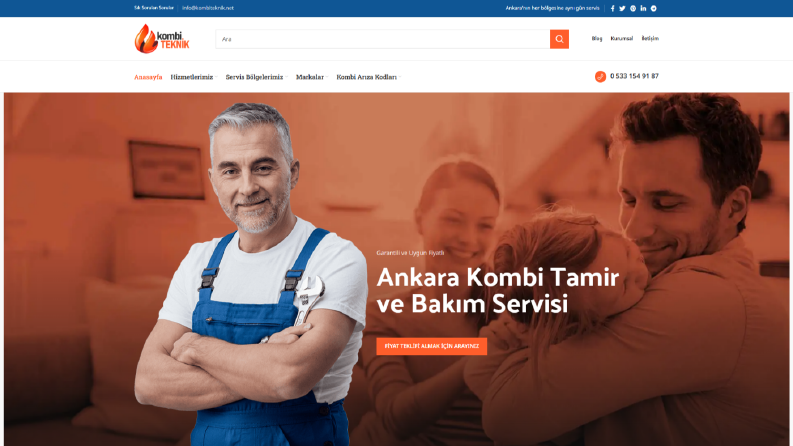 Kombi Teknik Servis Site Tasarımı