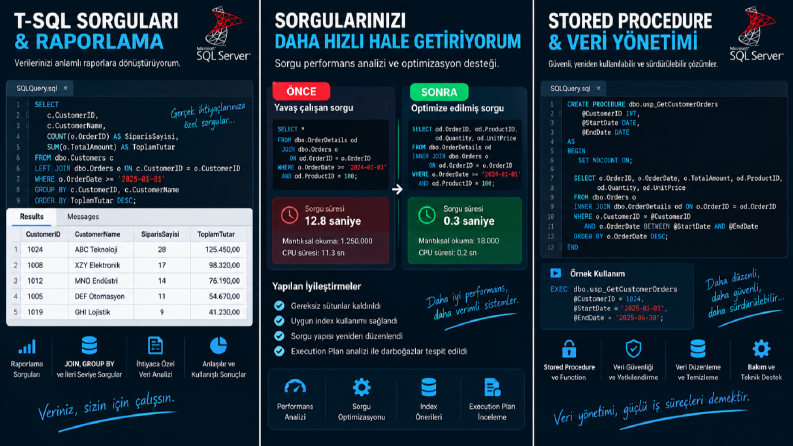SQL Server & T-SQL Sorgu ve Raporlama Çalışmaları