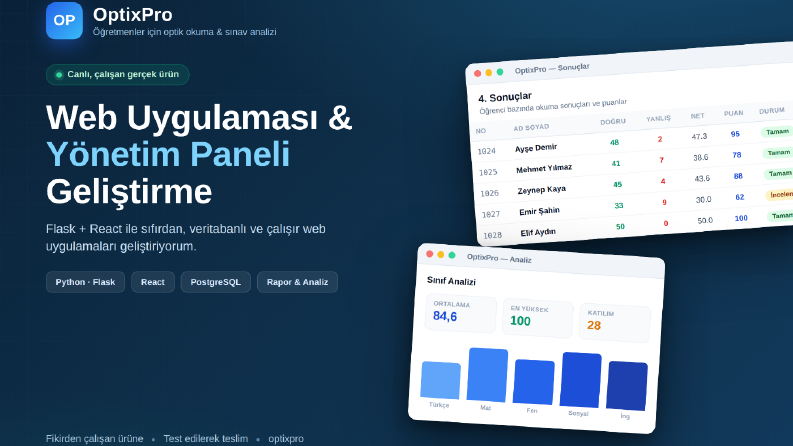 OptixPro – Optik Okuma ve Sınav Analizi Web Uygulaması