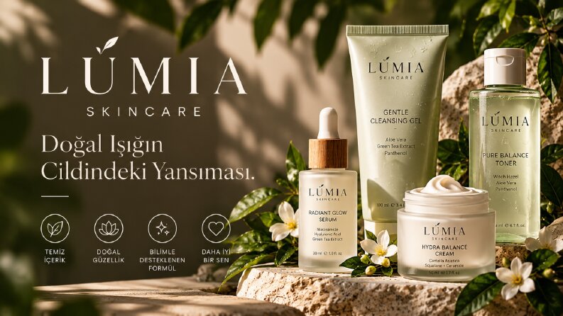 LÚMIA Skincare | Marka Kimliği ve Ambalaj Tasarımı