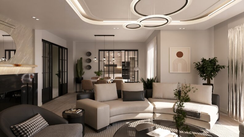 Villa 3d iç mekan tasarımı
