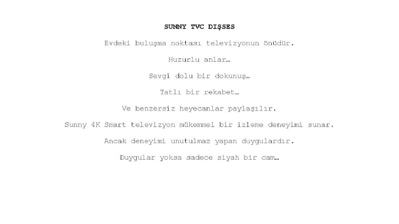 Yazdığım Reklam ve Tanıtım Film Senaryolarım