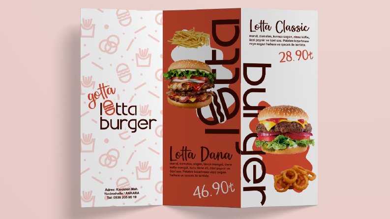 Lotta Burger Broşür Tasarımı