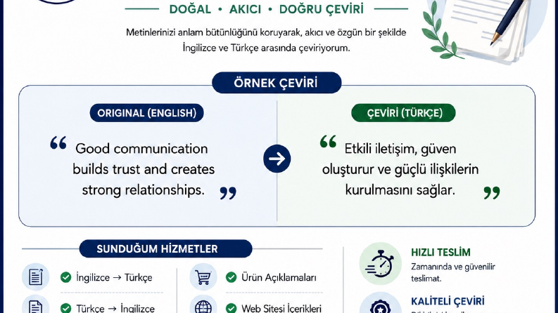 İngilizce Türkçe çeviri