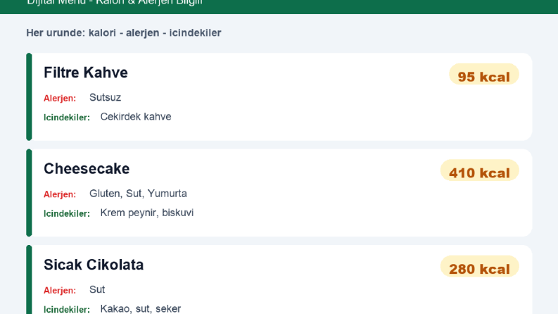 Yasaya Uygun QR Kodlu Dijital Menü - Restoran & Kafe