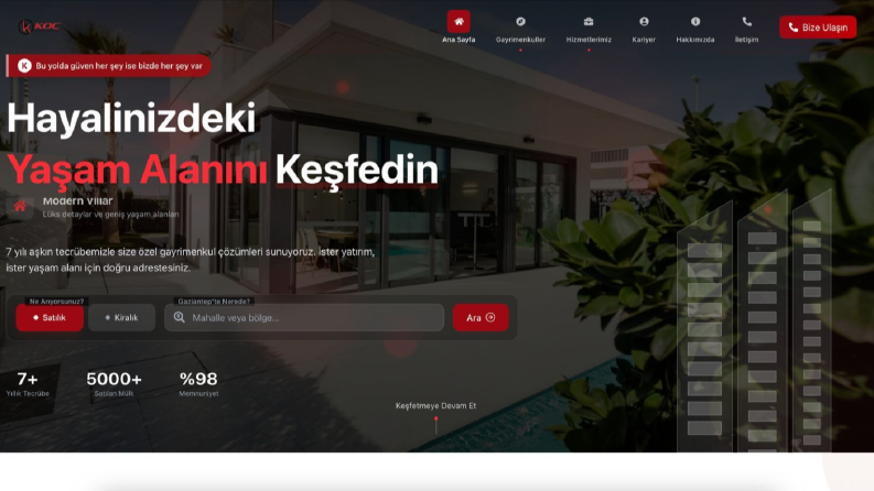 Koç Gayrimenkul Websitesi