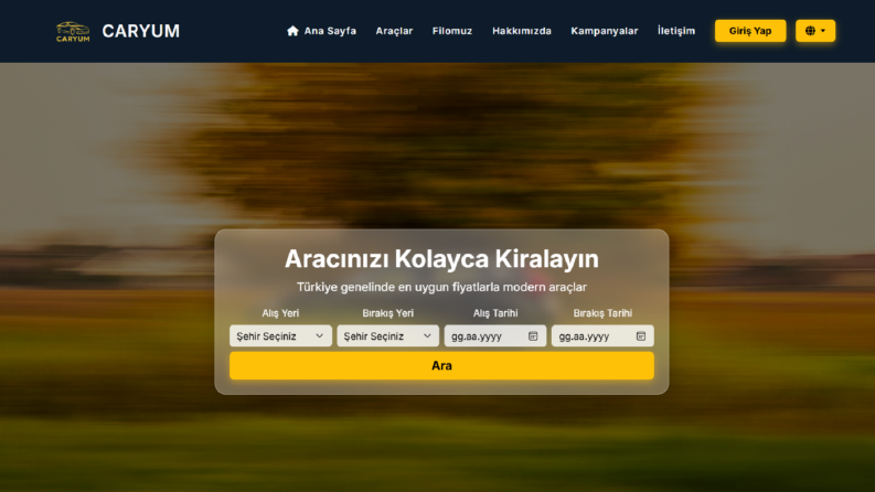 Caryum-Araç Kiralama Sitesi