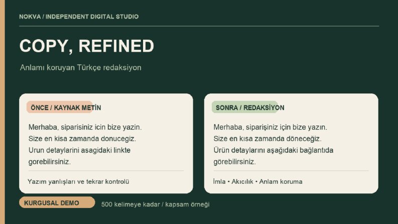 Türkçe AI Metin Redaksiyonu | Önce-Sonra DEMO