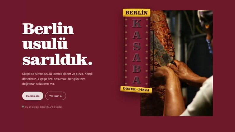 Kasaba Berlin - Döner ve Pizza Dükkânı Web Sitesi