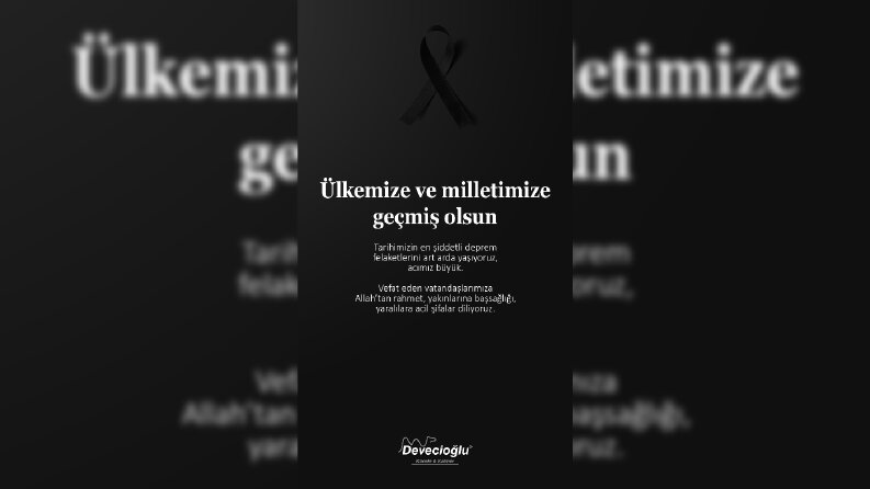 "Devecioğlu Künefe" Deprem-Geçmiş olsun