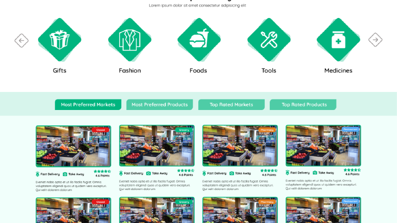 Smart Delivery Market Anasayfa Şablonu