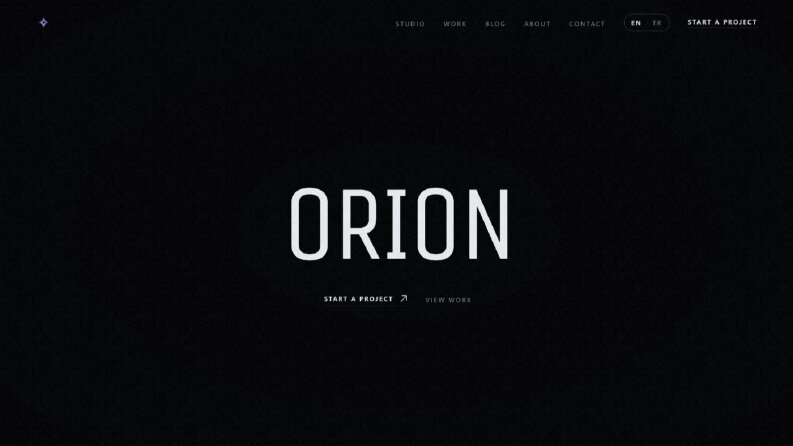 Orion Studio – Modern Web Platformu (Next.js + UI/UX)