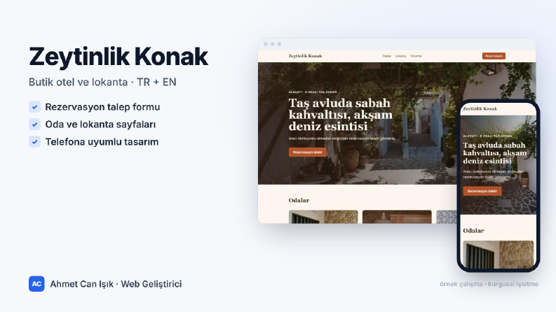 Butik otel web sitesi (örnek çalışma)